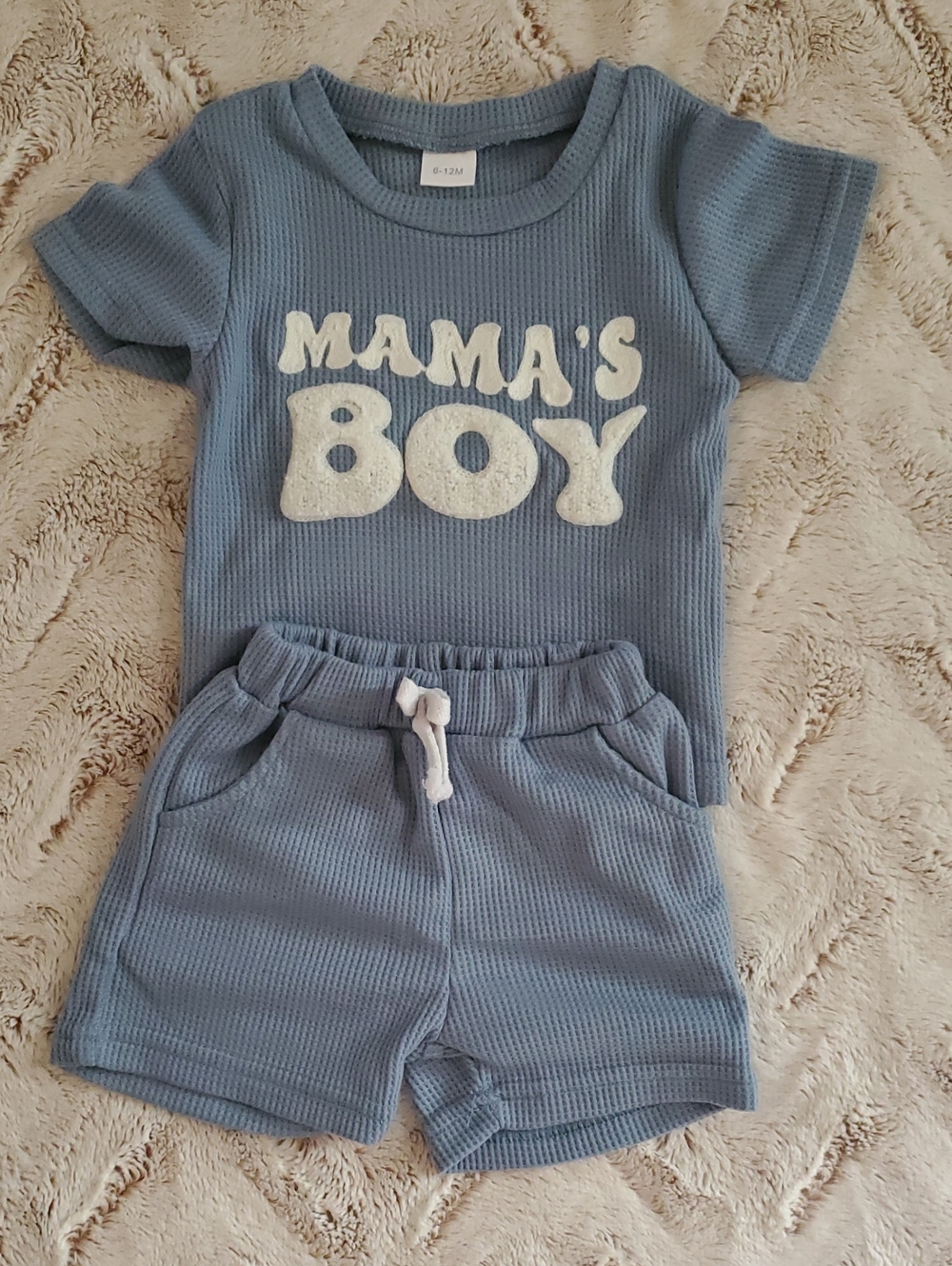 Mama's Boy Blue Kids Set - Comfortable Short Sleeve & Shorts